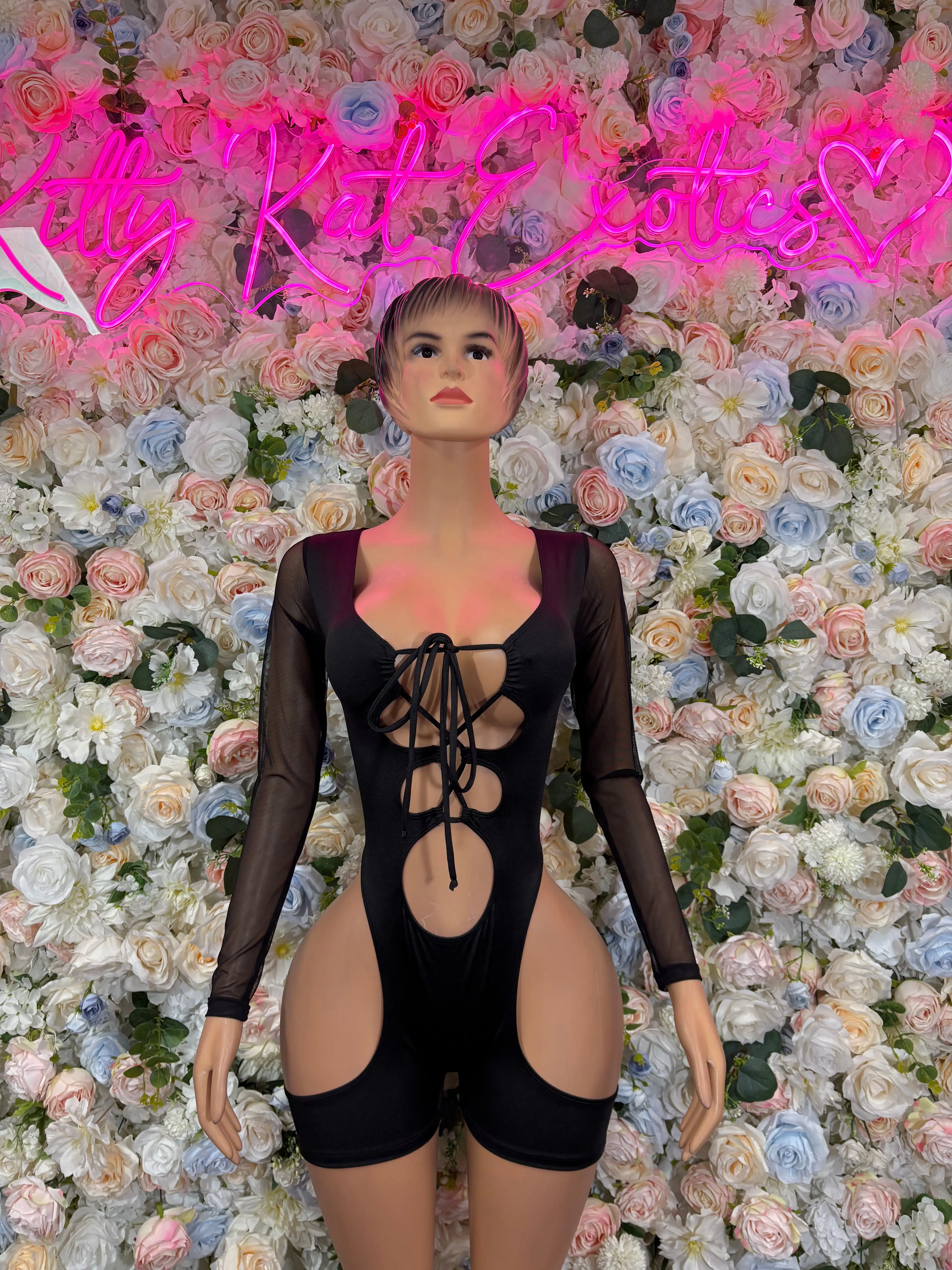 Bartender Bodysuit Black - One Piece Bottlegirl Outfit