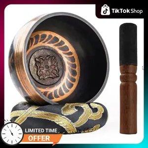 Domestar Tibetan Singing Bowl Set – Hand Hammered Meditation Sound Bowls, Premium Quality Singing Bowl For Yoga Meditation, Sound Therapy, Spiritual Gatherings And Stress Relief (3.3 Inch)