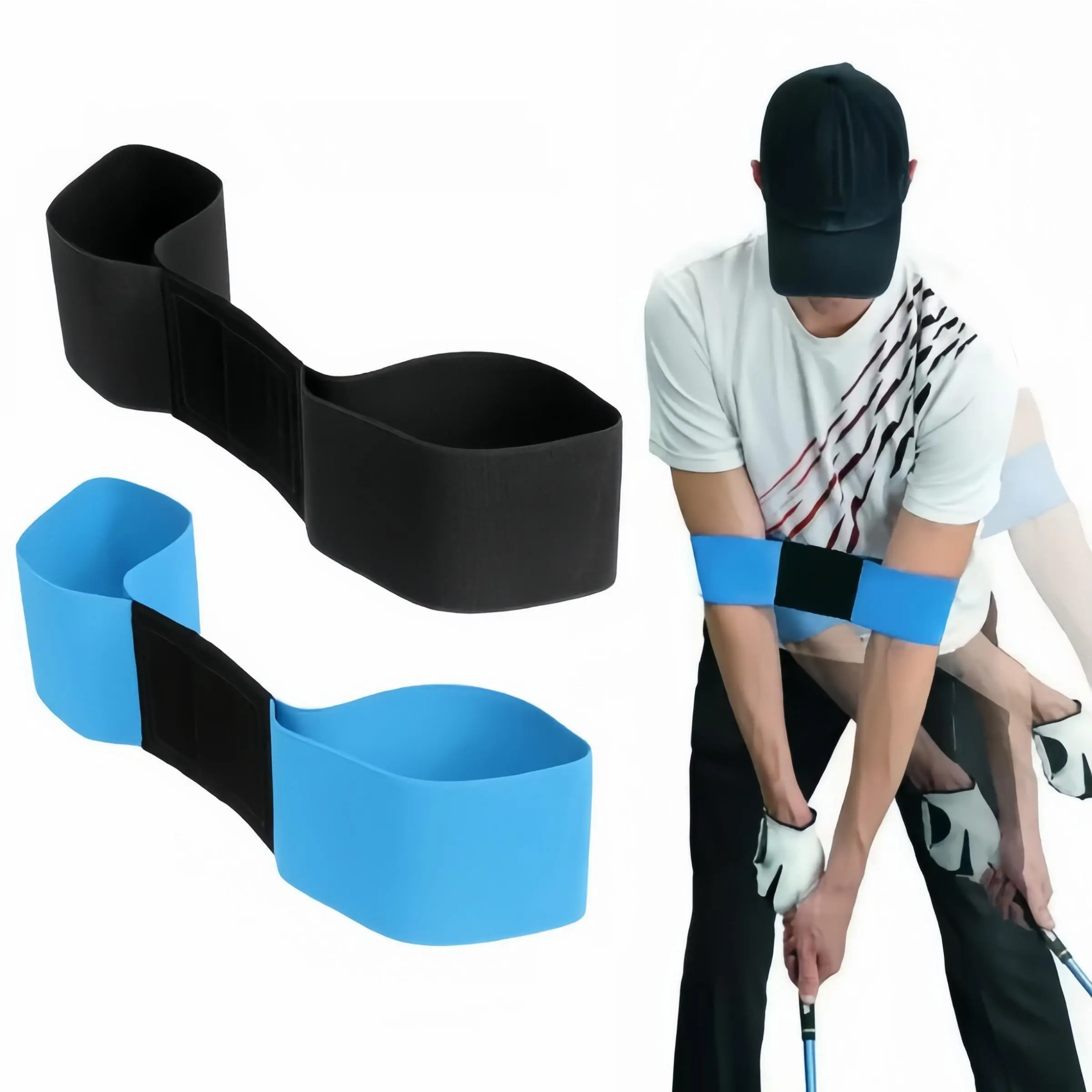 Golf Swing Trainer Arm Strap, Elastic Gesture Corrector, Professional Golf Swing Training Aid for Men & Women, Golf Training Equipment, Exercise Equipment, Home Workout Equipment, Sport