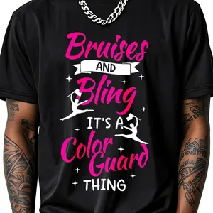 100% Cotton Bruises And Bling It's A Color Guard Thing T-Shirt Women Men Outdoor Casual Short Sleeve Comfortable And Versatile