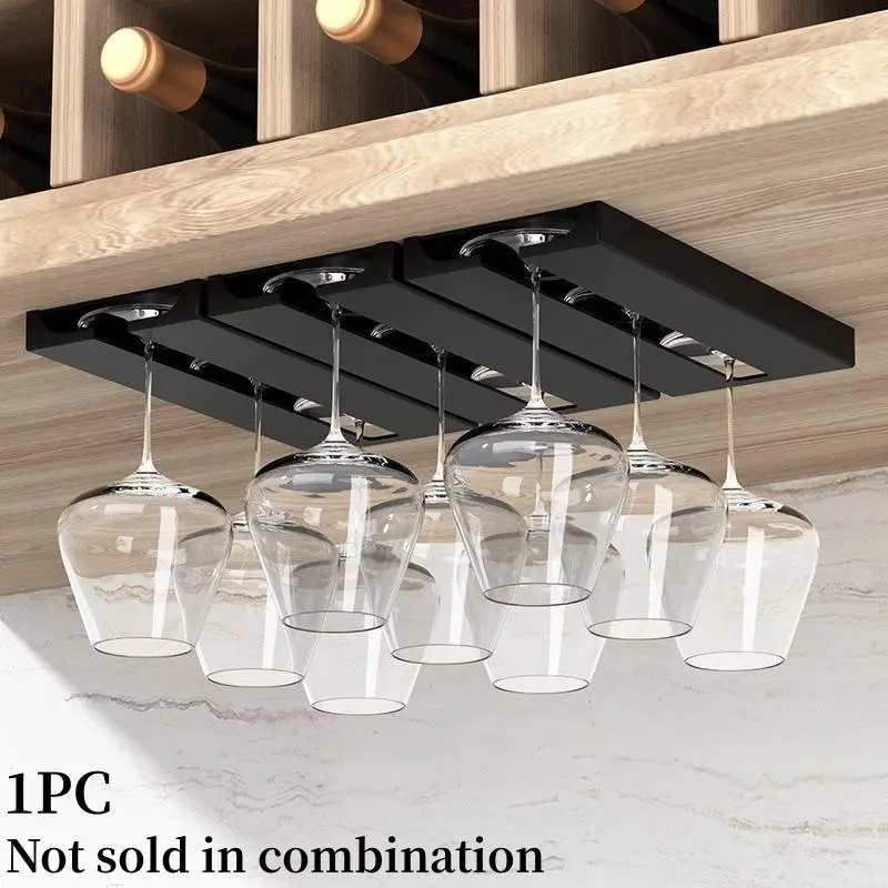 Under Cabinet Stemmed Glasses Holder, 1 Count Large Capacity Space Saving Stemware Storage Rack, Home Organizer, Practical Kitchen Gadgets, Kitchen Ac