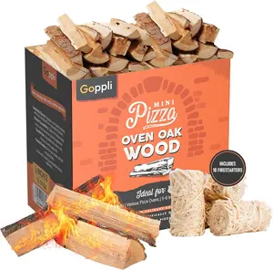 Pizza Oven Firewood – Mini Oak Logs 5.25” + Firestarters For Ooni, Gozney, Solo Stove & Portable Pizza Ovens Charcoal Bbq Grill Barbecue