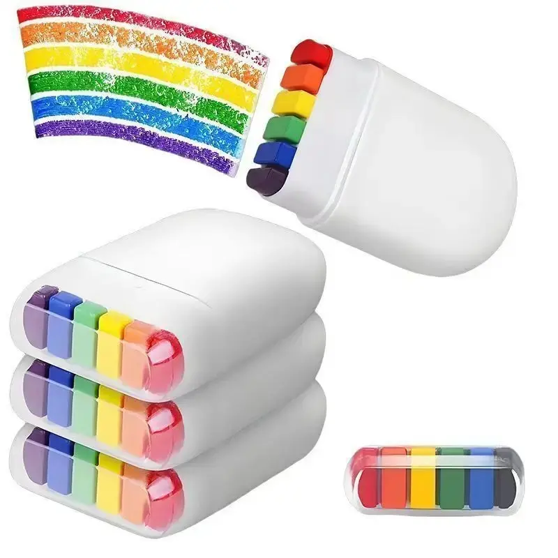 1-piece Rainbow Crayon Paint Set - Colorful Theme Oil Pastel Accessories for Birthday Parties, DIY Rainbow Color Graffiti Pen