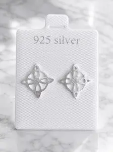 925 Sterling Silver Witch Knot Stud Earrings – Celtic Inspired Symbol Earrings