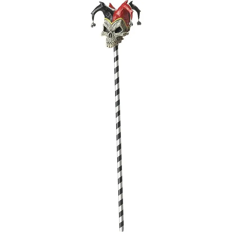 Jester Skull Cane Costume Prop Accessory