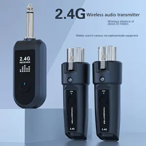 Wireless Microphone Transmitter & Receiver 2.4G 5-Level Volume Control USB-C Charging XLR-Compatible for Dynamic Mic Performances Voice Interfs