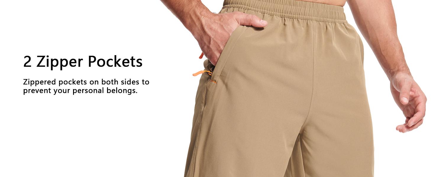 MAGCOMSEN 2 Pack Men's Workout Shorts 9" Quick Dry Shorts with Zipper Pockets for Running Athletic Gym Basketball Outdoorfun FallFreshness