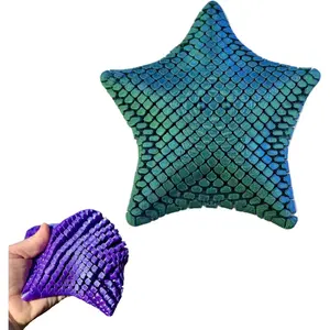 Cute Articulating Squishy Starfish - 3D Printed flexibat Fidget Desk Starfish Toy - Fun Desk Decor,Unique Flexible Starfish Gift (M3)