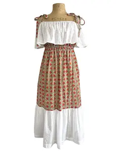 Scout Retro 1970s Floral Stroll Ruffled Prairie Dress