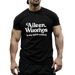 Aileen Wuornos Is My Spirit Animal T-shirt, Cotton Blend, Casual Crew Neck, Medium Stretch, Knit Fabric, Regular Fit, for Summer Tee