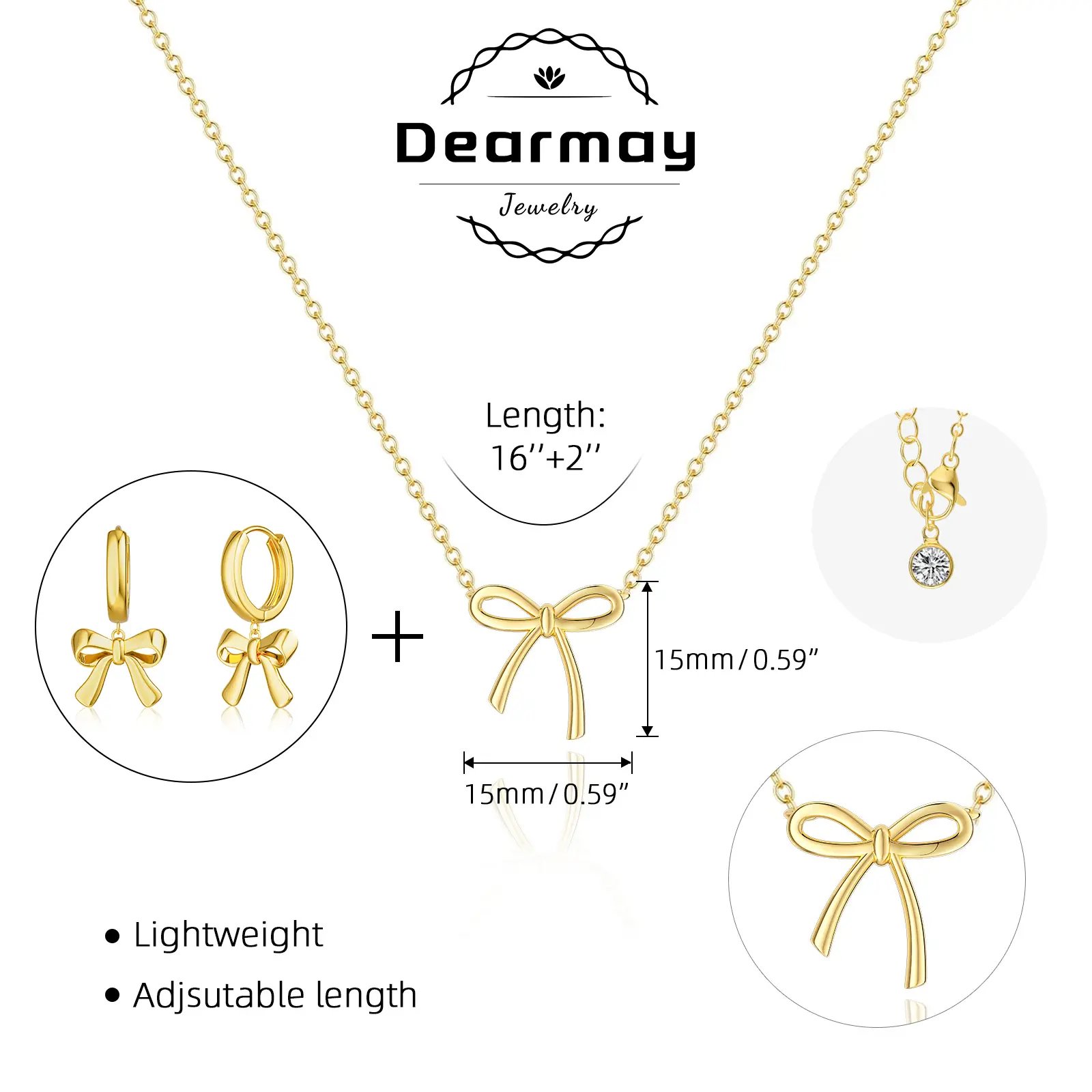 Bow earrings and necklace set 2