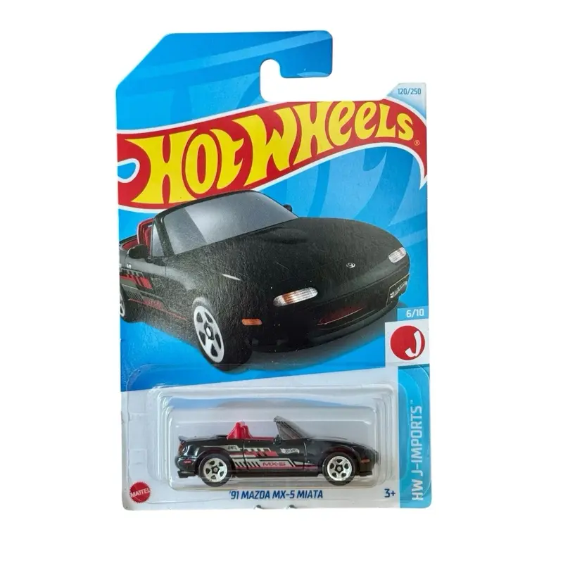 Hot Wheels ‘91 Mazda MX-5 Miata Black HW J-Imports 1:64 Diecast Car