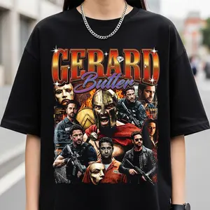 Gerard Butler Graphic Tee, Retro Actor Shirt, Ps I Love You Fan Gift, Unisex Heavyweight Cotton T-Shirt, Gerard Butler Sweatshirt