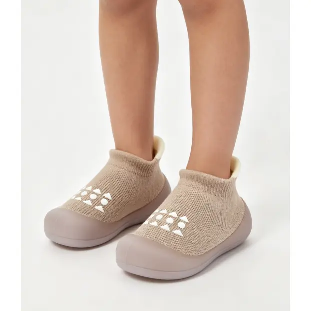 Toddler Sock Shoes for 0-3yrs Boys Girls Newborn Crib Slippers Lightweight Breathable Adorable Walking Shoes Indoor Outdoor Infant First Step Sneakers, 12 - 18 Months, Breathable Knit, Ankle Less