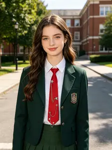 Pre-Tied Tie with Star Chain, Jk/dk School Uniform Accessory, Shirt Pairing Set, Perfect for Students and Young Women