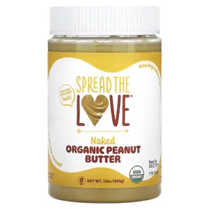 Spread The Love Organic Peanut Butter, Naked, 16 oz (454 g)