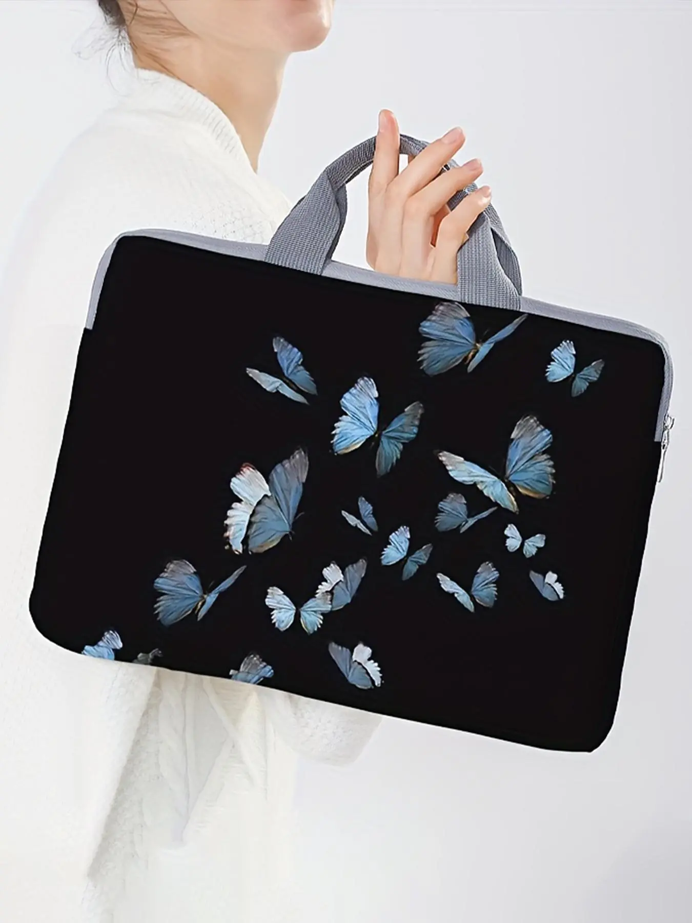 Butterfly Pattern Laptop Bag, Soft Laptop Case, Zippered Laptop Storage Bag, Suitable for Laptop, Tablet, Notebook