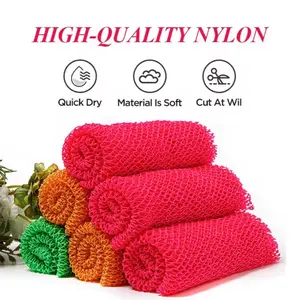 African Exfoliating Sponge High-Quality Nylon Quick Dry Soft Material Cut At Will Variety Colors Available Loofah Net