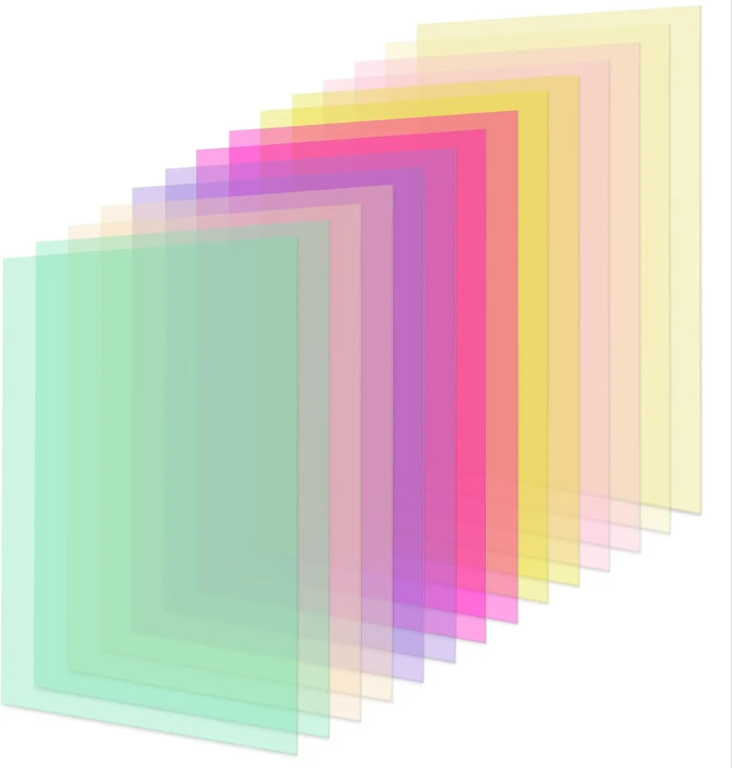 14 Pieces 11IN x 8.5IN Colored Overlays for Dyslexia, Dyslexia Reading Sheets, Colored Transparency Sheets for Early Readers, Dyslexia Tools School Supplies