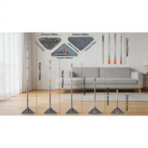 Long Handle Wall Mop & Baseboard Cleaner - Multi-Surface Dusting Tool for Walls, Floors and Baseboards - Wet/Dry Cleaning Mop with Adjustable Handle for Home & Kitchen Use SURE
