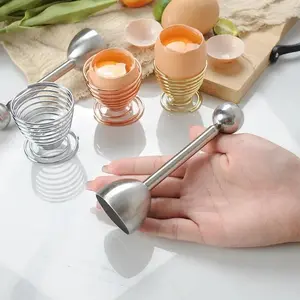 1pc Stainless Steel Boiled Egg Topper Shell Top Kitchen Tool Cutter Knocker Opener Egg Accessories Kitchen Gadget