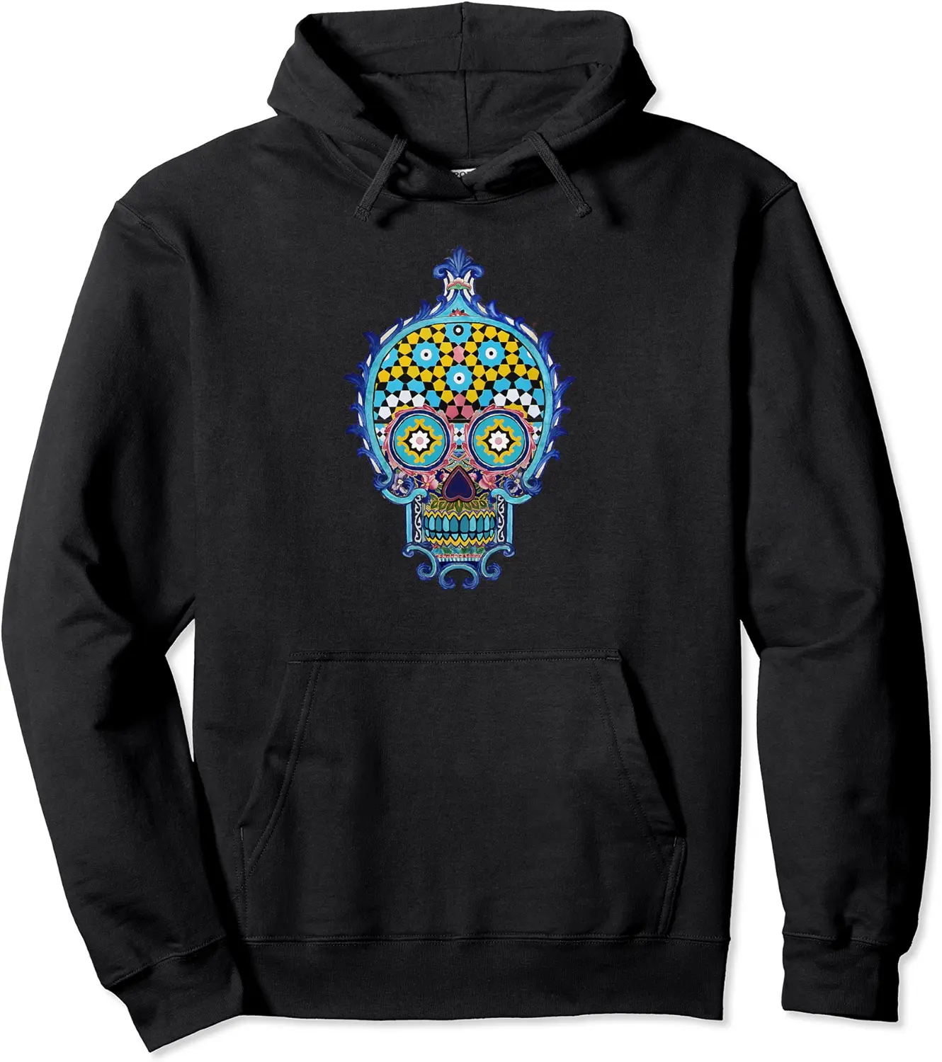 Persian Skull _ Persian art inspired illustration Pullover Hoodie - Andrewzhang Shop 31B0BVNJHD75