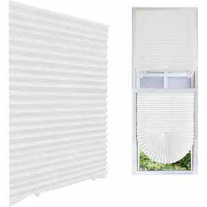 Cordless Blackout Pleated Fabric Shade Window Shades Blinds Darkening Temporary Light Filtering Pleated Paper Shade Easy to Install and Cut for Home Bedroom Office Windows HxW (71" x 35")