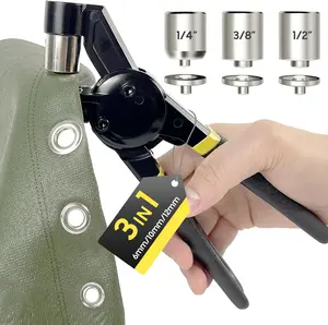 Grommet Tool Kit 1/2 1/4 3/8 Multi-Size Hole Punch, 600 count Heavy Duty Grommets Tool Kit, Eyelets and Grommets for Tarps, Fabric Rings, Leather, Tents, Vinyl, Canvas and so on