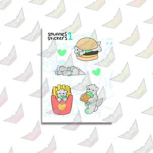 Snuffles "Stickers #1: Junk Food" – Glossy Sticker Sheet