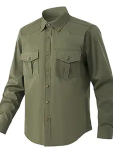Men's Quick-Dry Breathable Outdoor Shirt, Long Sleeve Multi-Pocket Button-Up Work Shirt, Ideal for Hiking, Fishing, Camping, Travel, Daily Wear