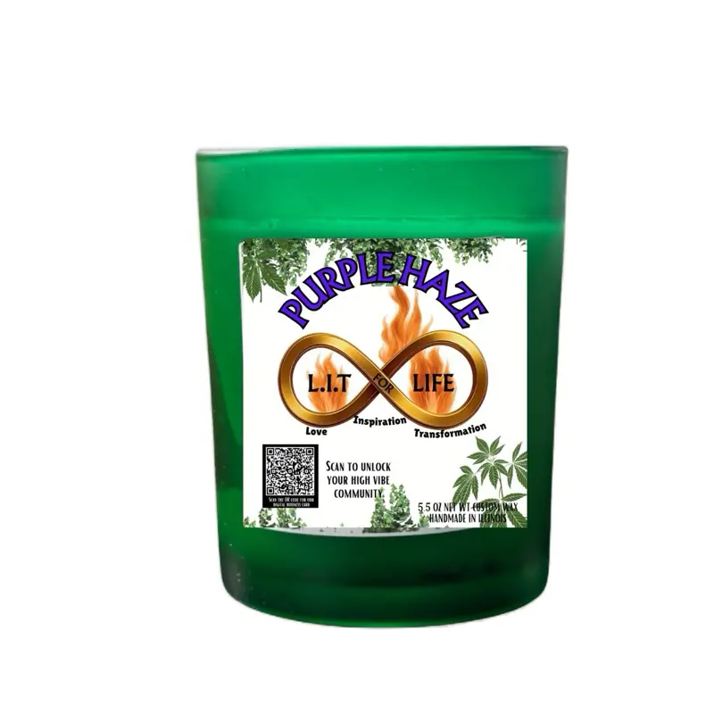 Purple Haze Self Care Herbal Infused Lavender Candle - Love Inspiration Transformation - 5 oz Handmade in USA