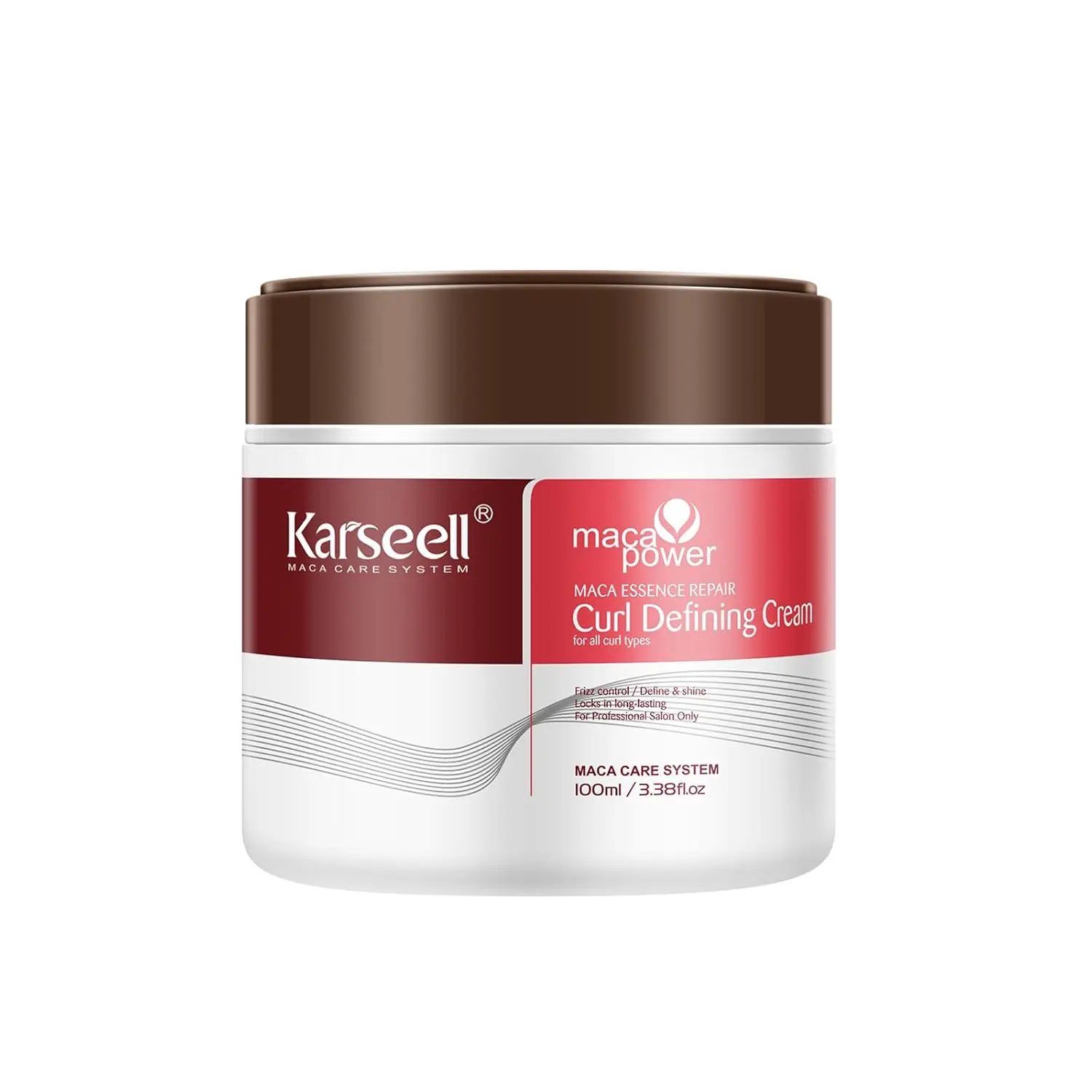 Karseell Curl Defining Cream 3.38 floz | for Wavy, Curly and Coily Hair, Leave-In Styling Cream to Help Control Frizz, Define Soft Curls and Add Shine, 100 mL