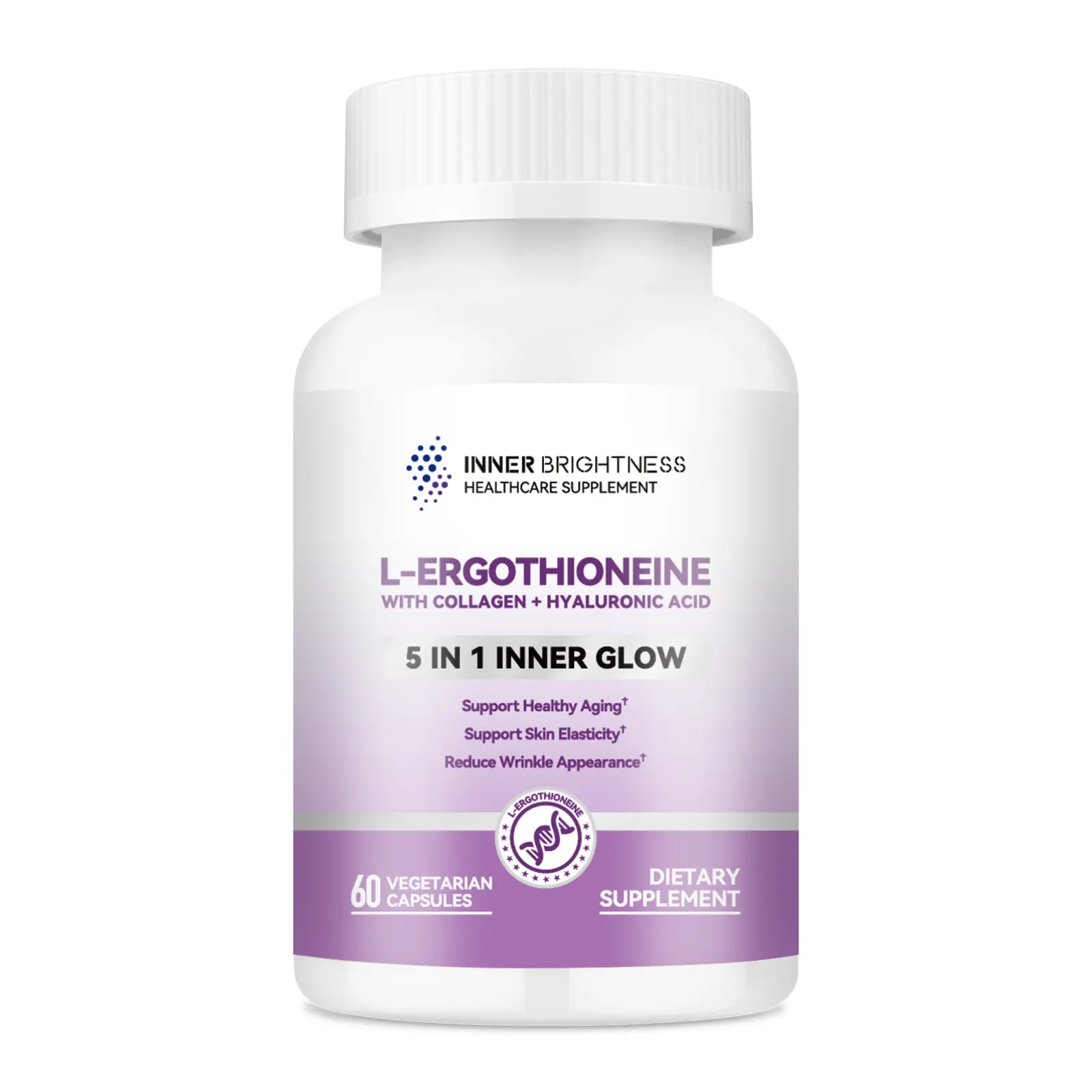 L Ergothioneine Supplements with Hyaluronic Acid & Collagen for Women, Non-GMO, Gluten Free, Vegan, for Longevity & Healthy Aging, 60 Capsules Healthcare Colagen