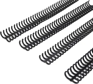 PROC1230BK Click Binding Spines, 3:1 Pitch, 1/2" Diameter, 90 Sheets Binding Capacity, Black, 30/Box