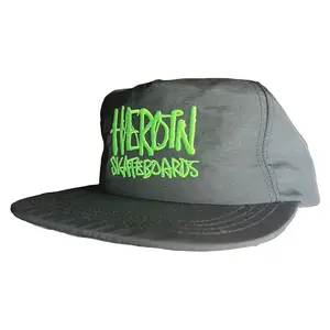 Heroin Skateboards Hat Script Nylon Snapback Black/Green