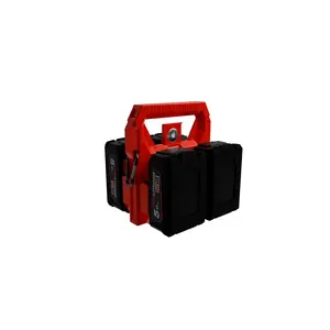 Milwaukee Battery Caddy PowerSlide Carrier 4 w/ AirTag Tracking Support by TripleD Tools - Secure Battery Holder Made in America