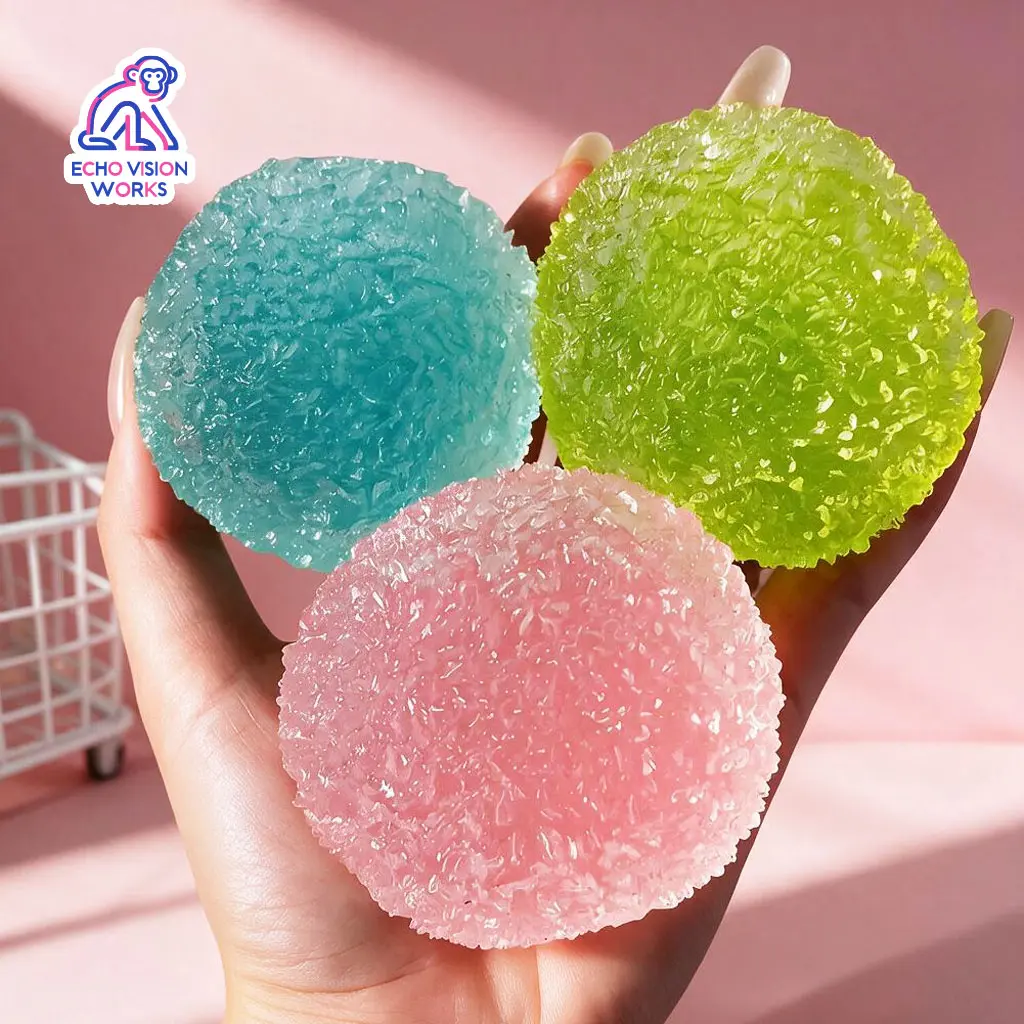 Handmade Soft Mochi Ball Set, Stress Relief Sensory Grip Fidget Toys to Calm Anxiety, Perfect Gift with Summer Vibes