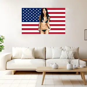 Megan Fox American Flag 3x5 Feet with Brass Grommets for College Dorm Rooms, Outdoor Spaces, Parties, Homes & Bedrooms