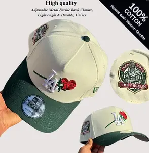 New Era Los Angeles Dodgers 9FORTY A-Frame Snapback – 60th Anniversary Rose Chrome Two Tone Adjustable Curved Brim Baseball Hat Streetwear MLB Cap