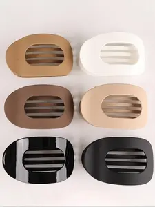 Trendy Summer Hair Claw Clips 6-Pack - Neutral Solid Colors, Lightweight and Comfortable Big Jaw Clips for Long Hair.