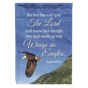 212 MAIN Outdoor Weatherproof 13x18 in. Polyester Printed Eagle Isaiah 40-31 Garden Flag, Suitable for Sports and Boating Use