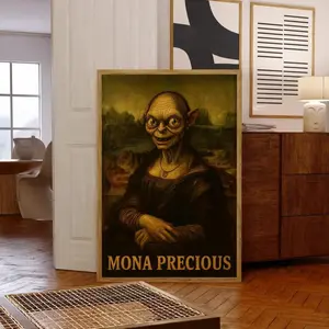 Mona Precious Gollum Meme Print - Artistic Archival Ink Paper Poster, Wall Decoration Room Statement Piece for Fantasy Fans