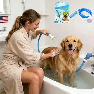 Sink Faucet Sprayer Attachment, Shower Head Attaches To Tub Faucet, Dog Bathing Hose Shower Set for Laundry Bathroom Kitchen