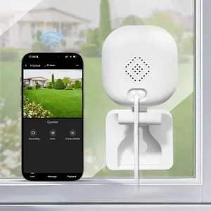 Smart Window Wall Security Camera,2.4G WiFi Wireless Connection,Remote Monitoring,IR Night Vision, 24/7 Indoor Outdoor Security Camera,Wall CCTV,IP Camera,Camera Systems,Home Security Camera,White indoor Security Camera,Men Gifts