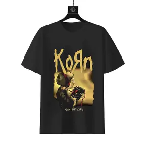 Korn Got The Life Vintage Cartoon Boy With Headphones Grunge Album Graphic Unisex Oversized Nu Metal Cotton T-Shirt