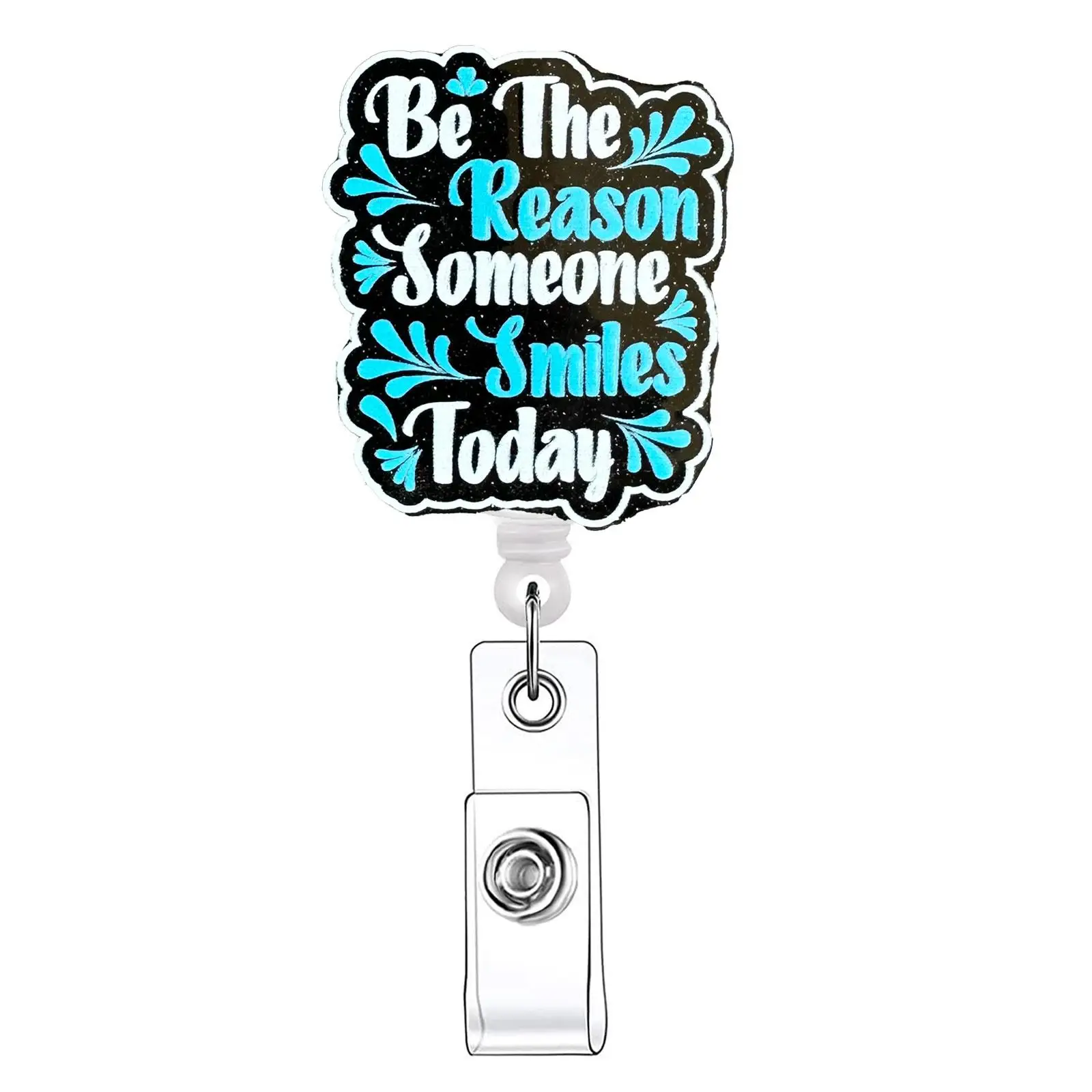 Retractable Badge Reel, 1 Count Acrylic ID Holder with Clip for Nurses, Doctors, Students & Office Staff, Identification Badges & Supplies