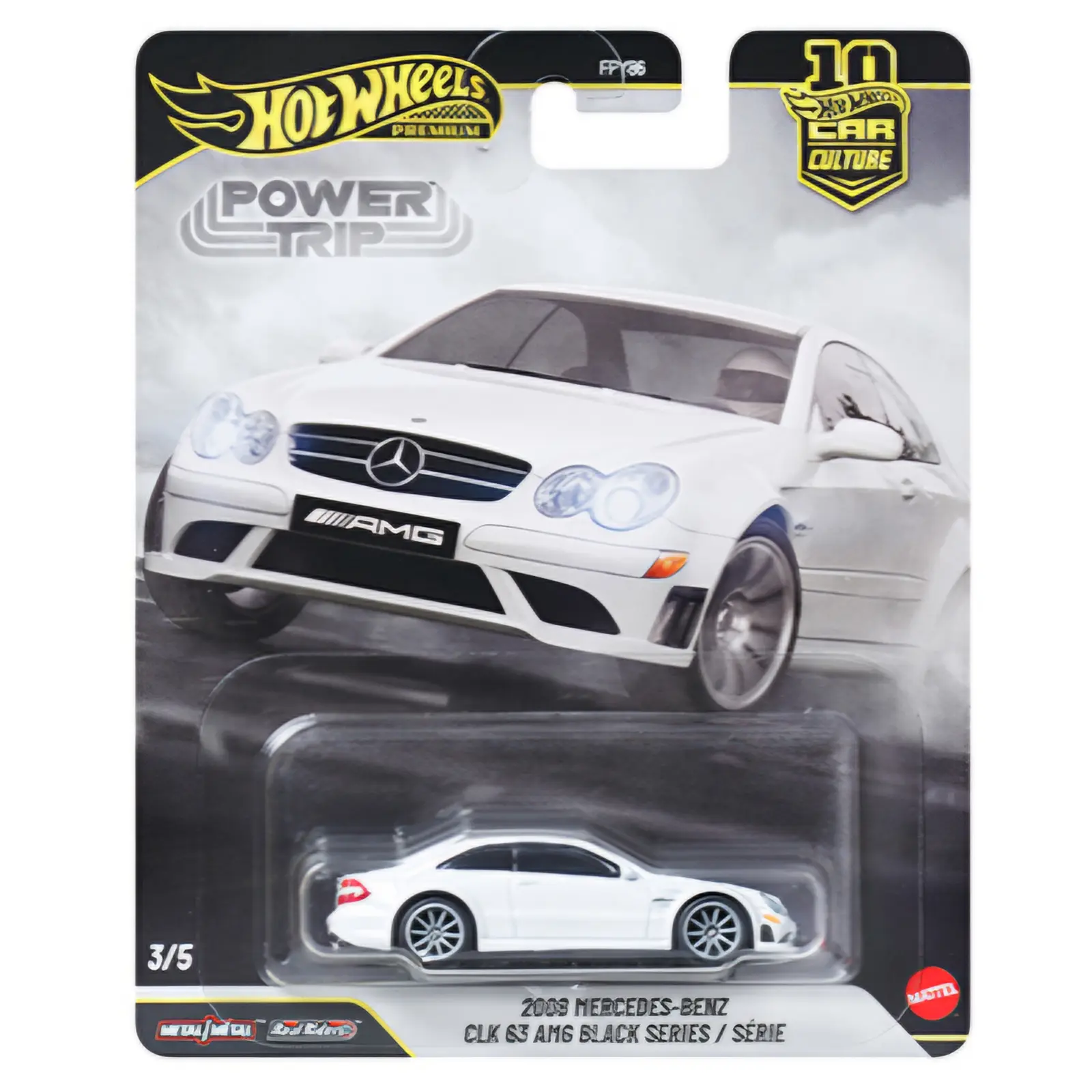 Hot Wheels Car Culture 2026 Power Trip ’08 Mercedes-Benz CLK63 AMG Black Series, 1:64 Scale, Diecast Model Car