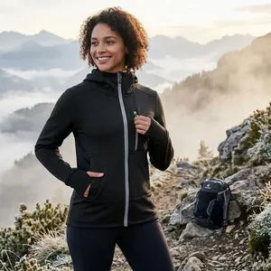 Women's Winter Lightweight Warm Fleece Running Jacket with Thumbholes - Breathable Thermal Hiking Jacket for Outdoor Activities, Cold Weather Sports, and Casual Wear, Comfortable and Functional Design