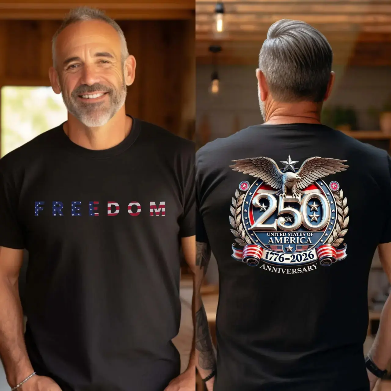 Freedom 250Th Anniversary Shirt, USA 250 Years Independence Apparel, 1776–2026 America Anniversary, Patriotic Freedom,Casual Summer T-Shirt with Crew Neck,Viral Graphic Tees