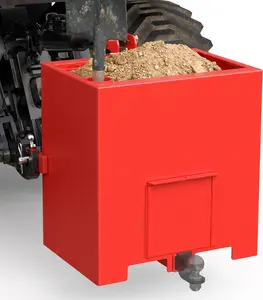 OEDRO 3 Point Hitch Ballast Box, 800 lbs Tractor Ballast Box with 2'' Quick Hitch Receiver for 3 Point Category 1 Tractors, Loaders and Skid Steers, Red